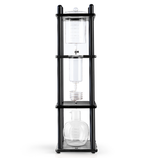 Yama Glass Cold Brew Tower – Black Straight Frame – 25 Cup (100 oz)